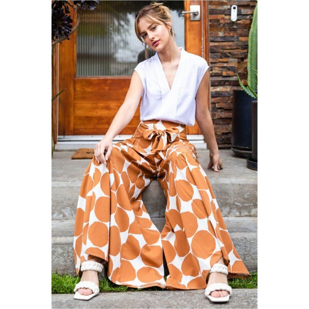 Jodifl Connect the Dots Palazzo Pants in Toffee B9350 - Picture 8 of 10